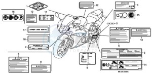 CBR600RA9 France - (F / ABS CMF MME) drawing CAUTION LABEL