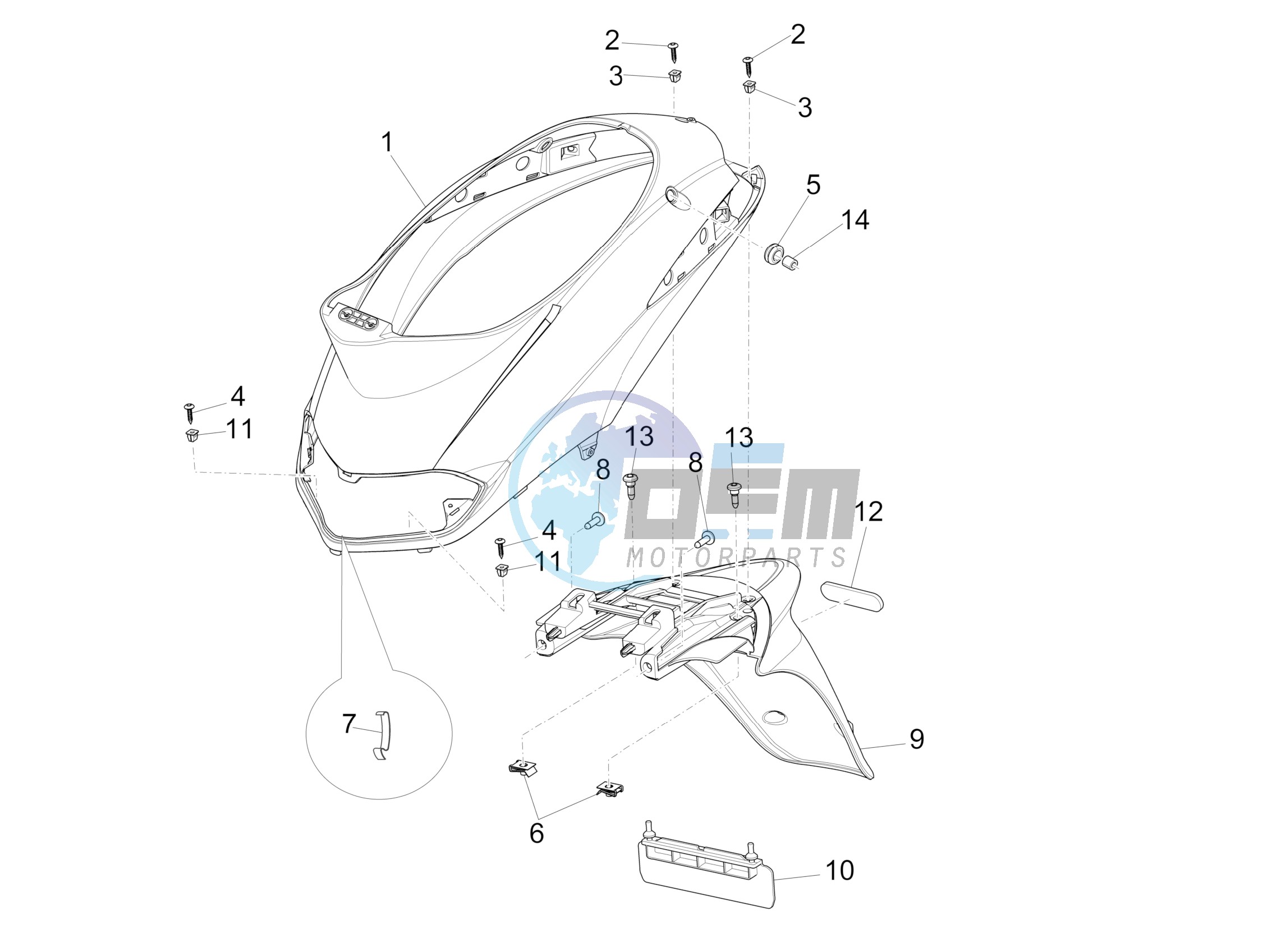 Rear cover - Splash guard