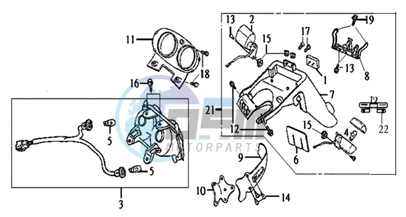 TAIL LIGHT - INDICATORS - REAR MUDGUARD