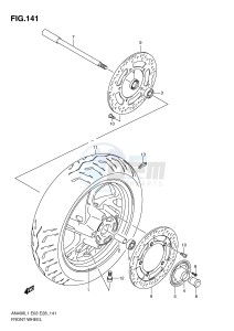 AN400 (E03) Burgman drawing FRONT WHEEL (AN400AL1 E33)