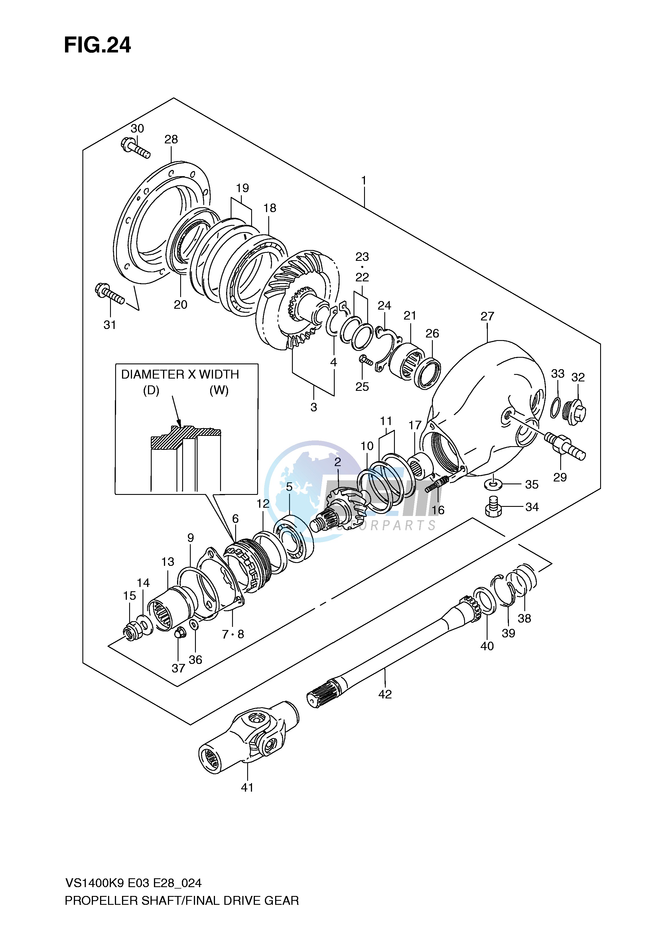 PROPELLER SHAFT - FINAL DRIVE GEAR