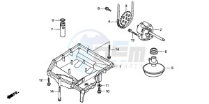 CBR600F3 drawing OIL PAN/OIL PUMP