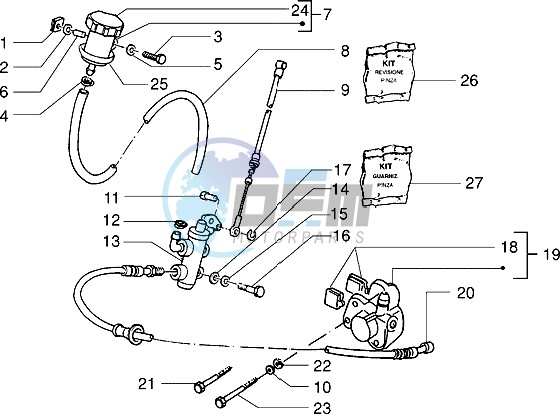 Front brake cylinder - Brake caliper (disk brake version)