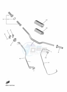 YZ250F (B7BL) drawing STEERING HANDLE & CABLE