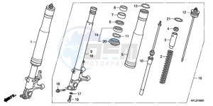 CBR1000RAA UK - (E / ABS MKH) drawing FRONT FORK