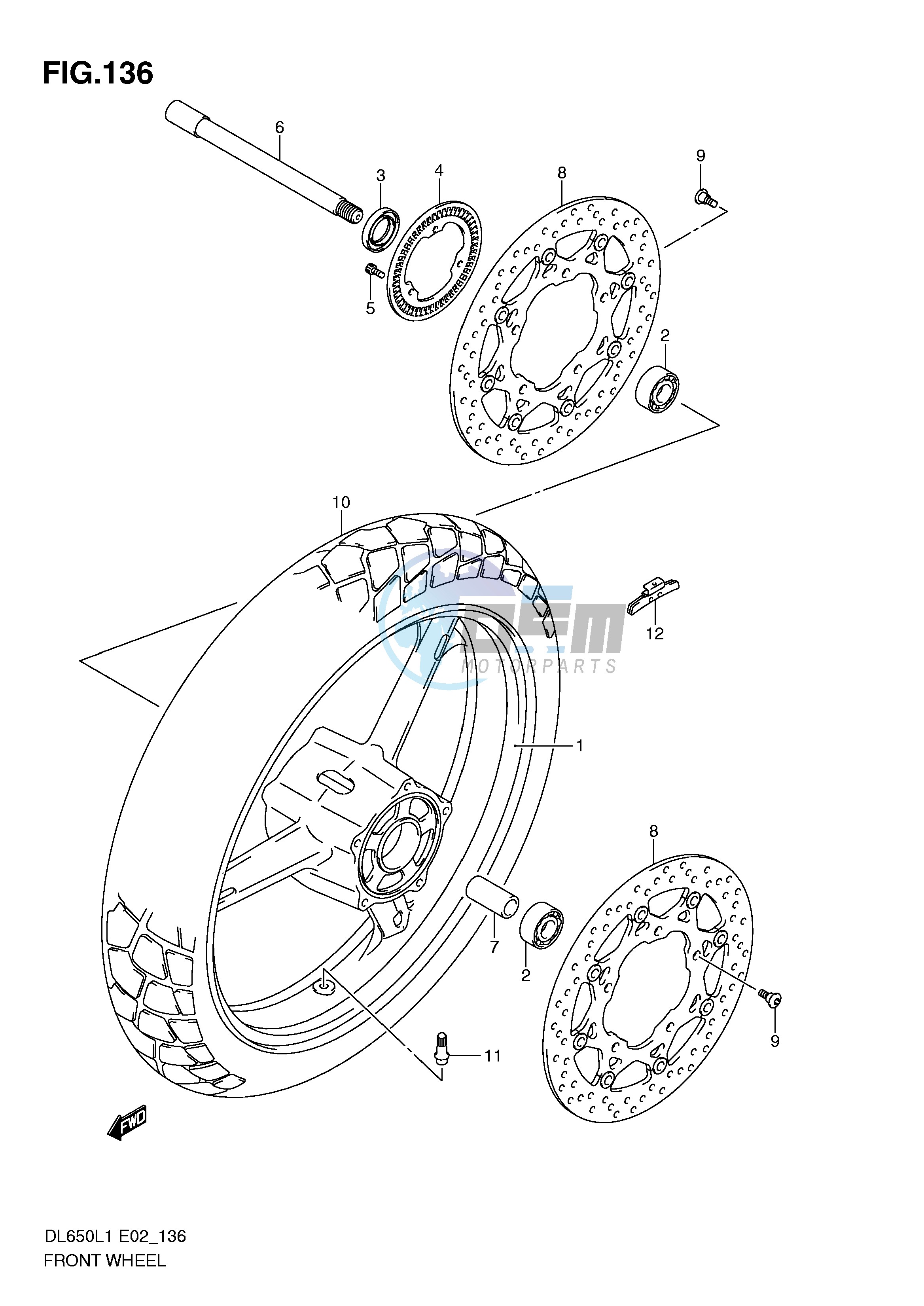 FRONT WHEEL (DL650AL1 E2)