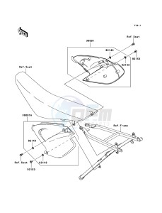 KX125 KX125M7F EU drawing Side Covers