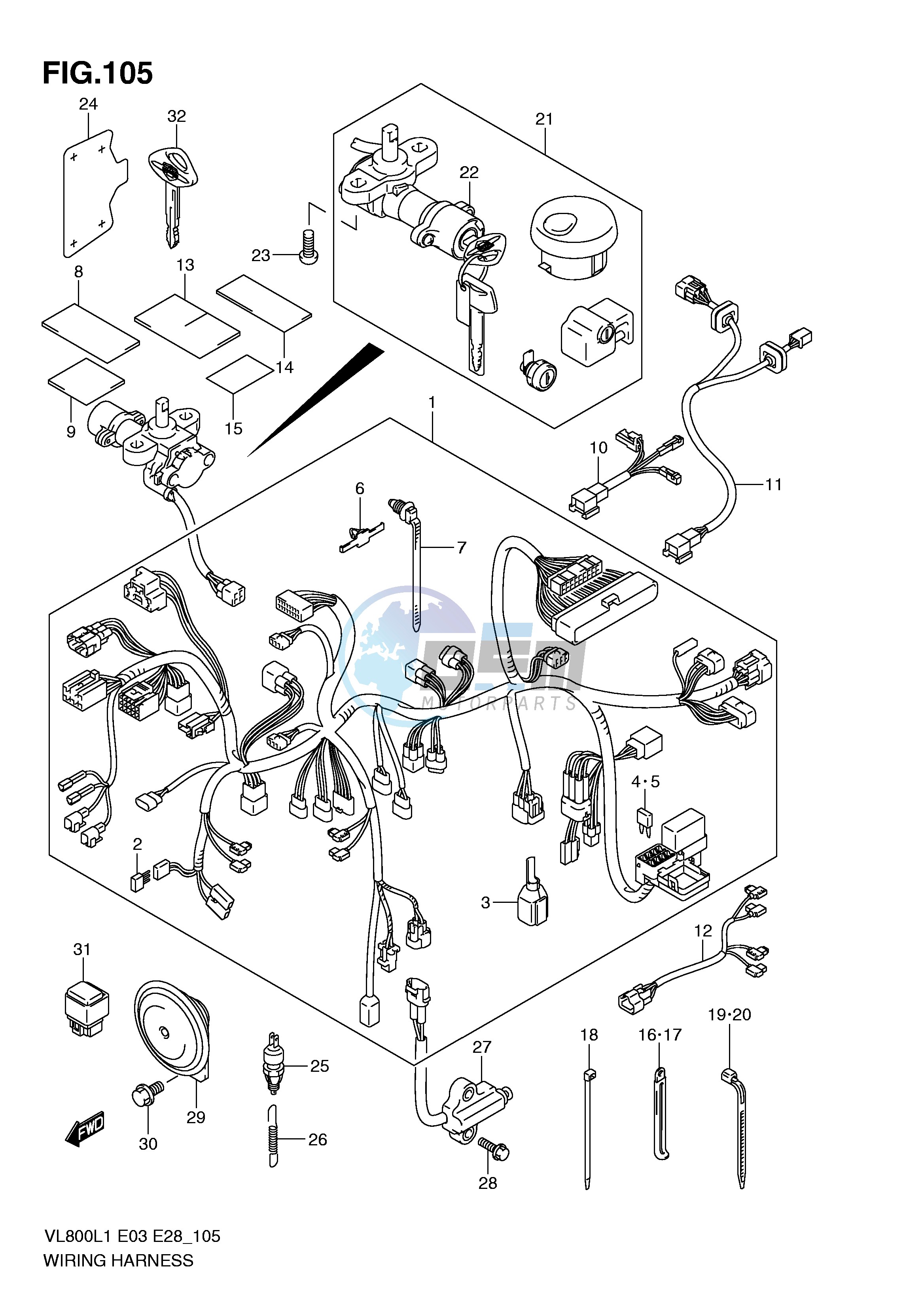 WIRING HARNESS (VL800TL1 E33)