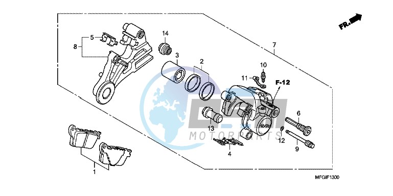 REAR BRAKE CALIPER (CB600F/ F3)