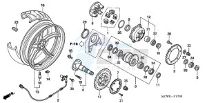 VFR800A9 UK - (E / ABS MME) drawing REAR WHEEL