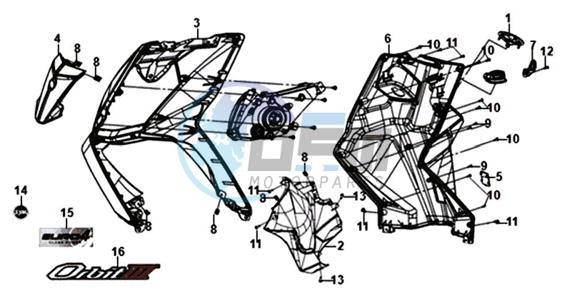 FRONT COWL / INNER LEG SHIELD /  INDICATOR LIGHTS