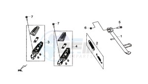 Joymax 300i ABS drawing SIDE STAND - R-L  STEP BAR