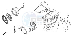 CR125R drawing AIR CLEANER (CR125RP/RR/RS/RT/RV)