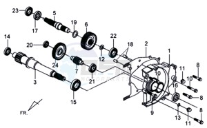 MIO 100 drawing CRANKCASE - DRIVE SHAFT