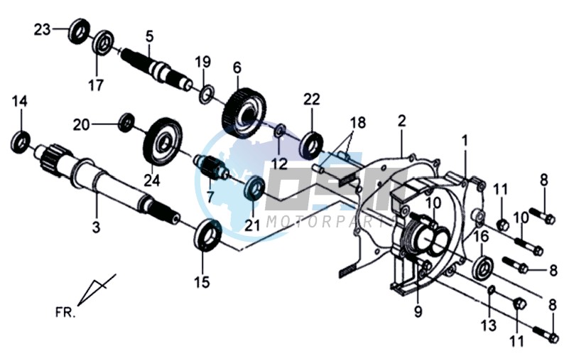 CRANKCASE - DRIVE SHAFT