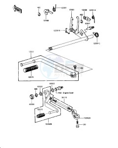 KZ 1000 J (J1-J3) drawing GEAR CHANGE MECHANISM