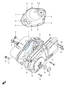 GS125 (E1) drawing CRANKCASE COVER (GS125Z D UR)