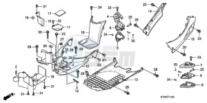 SH300A9 ED / ABS TBX drawing FLOOR PANEL/PILLION STEP