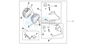 VFR800A9 UK - (E / ABS MME TWO) drawing 35L PANNIER PEARL SUNBEAM WHITE