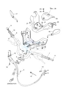 YP250R X-MAX 250 (2DL8 2DL8 2DL8 2DL8) drawing STEERING HANDLE & CABLE