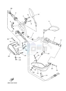 XT1200Z (2BS4) drawing STEERING HANDLE & CABLE