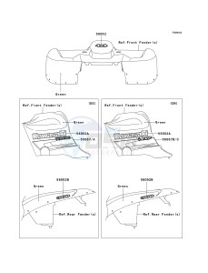 KVF 360 A [PRAIRIE 360 4X4] (A6F-A9F) A7F drawing DECALS-- GREEN- --- A7F- -