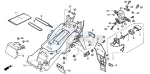 CBR600F drawing REAR FENDER (CBR600F42-3/FS/FR)