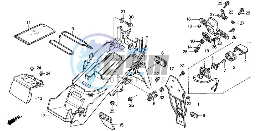 REAR FENDER (CBR600F42-3/FS/FR)