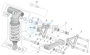 RSV 2 1000 drawing Connecting rod - Rear shock absorber