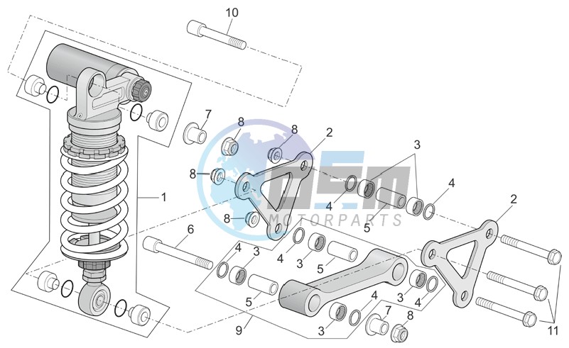 Connecting rod - Rear shock absorber