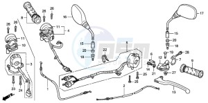 CBR125RW drawing HANDLE LEVER/SWITCH/CABLE (CBR125RW7)