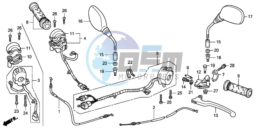 HANDLE LEVER/SWITCH/CABLE (CBR125RW7)