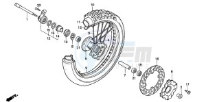 NX250 drawing FRONT WHEEL