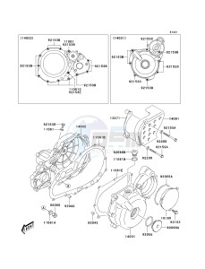 KSF 400 A [FX400] (A6F) A6F drawing ENGINE COVER-- S- -