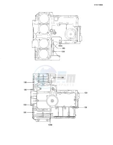 KZ 1100 D [SPECTRE] (D1-D2) [SPECTRE] drawing CRANKCASE BOLT & STUD PATTERN