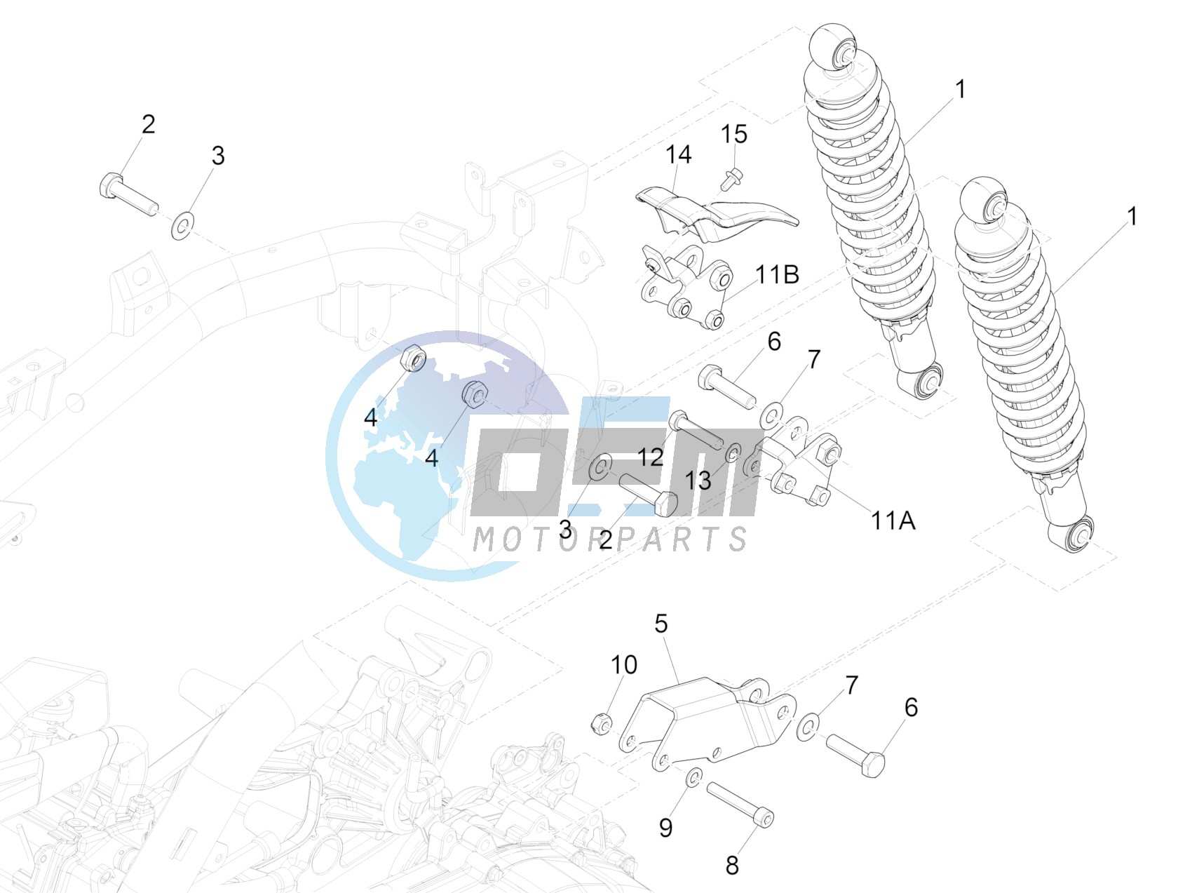 Rear suspension - Shock absorber/s