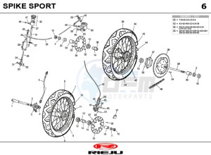 SPIKE-50-SPORT-ORANGE drawing WHEEL - BRAKES