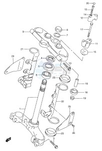 GSF1200 (E2) Bandit drawing STEERING STEM (GSF1200T V W X Y ST SV SW SX SY)