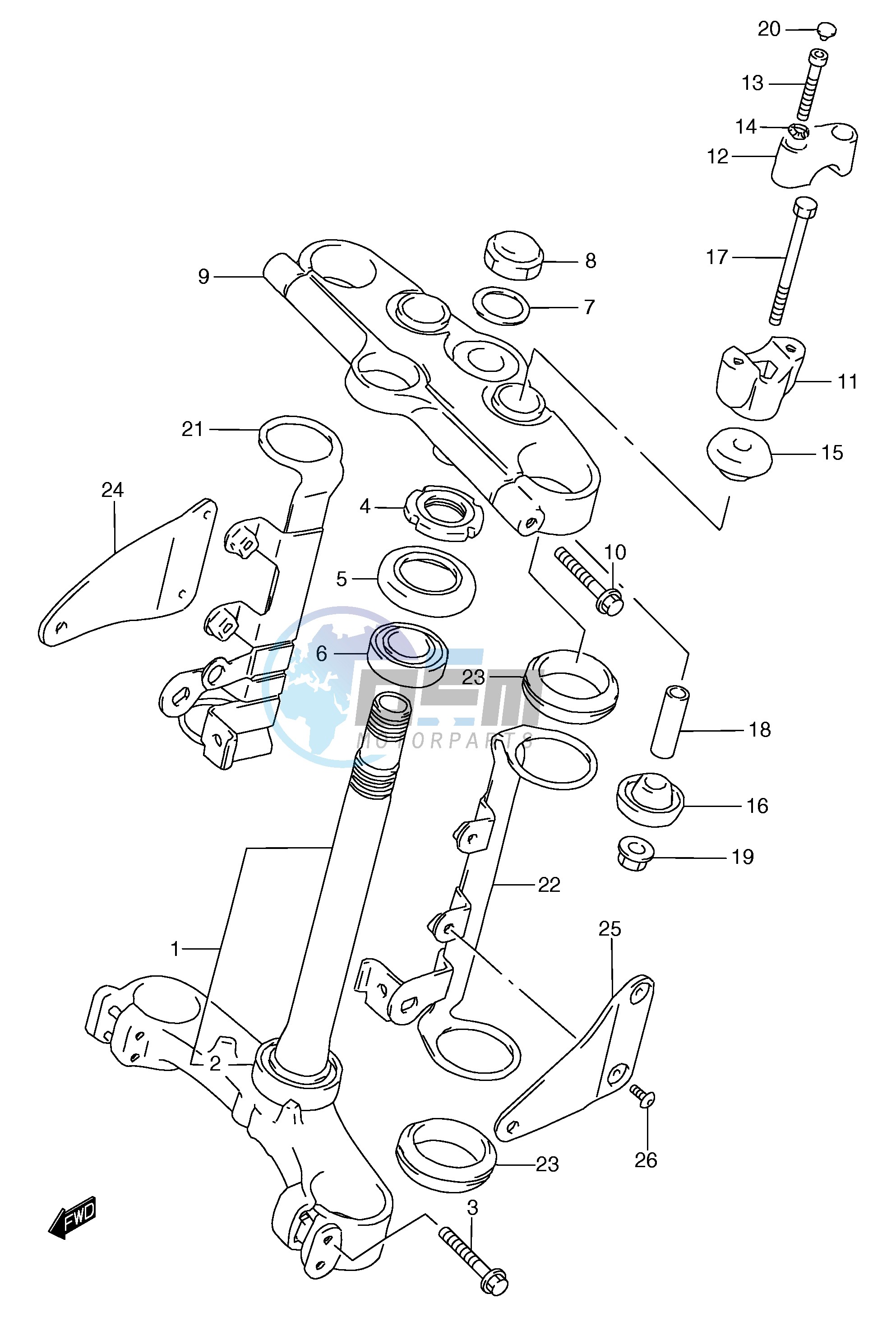 STEERING STEM (GSF1200T V W X Y ST SV SW SX SY)