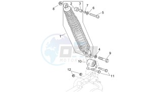 Scarabeo 125-200 e2 (eng. piaggio) drawing Rear Shock absorber