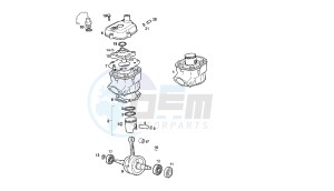 SENDA SM X-TREM - 50 CC 2T EU2 drawing CRANKSHAFT - CYLINDER - CYLINDER HEAD