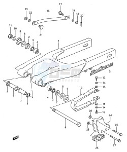 RM80 (E28) drawing REAR SWINGING ARM (MODEL G H J)