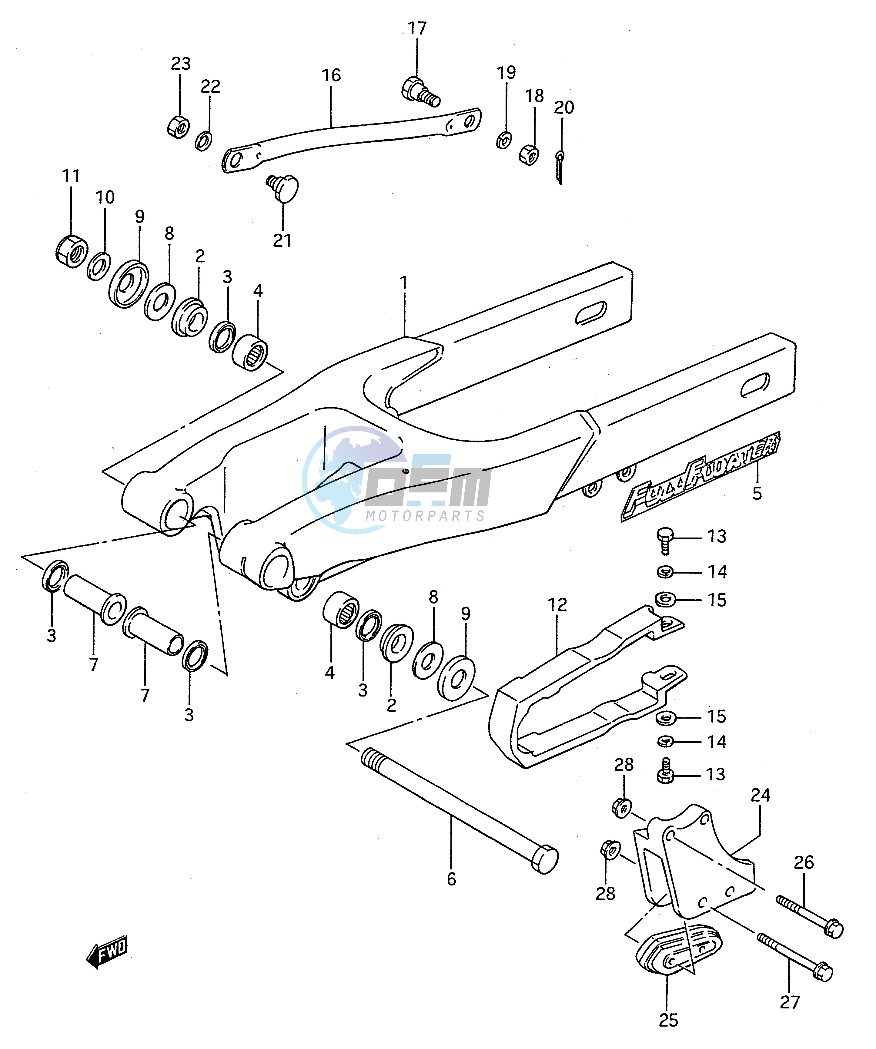 REAR SWINGING ARM (MODEL G H J)