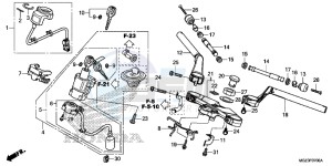 CBR500RAD CBR500R ABS UK - (E) drawing HANDLE PIPE/TOP BRIDGE