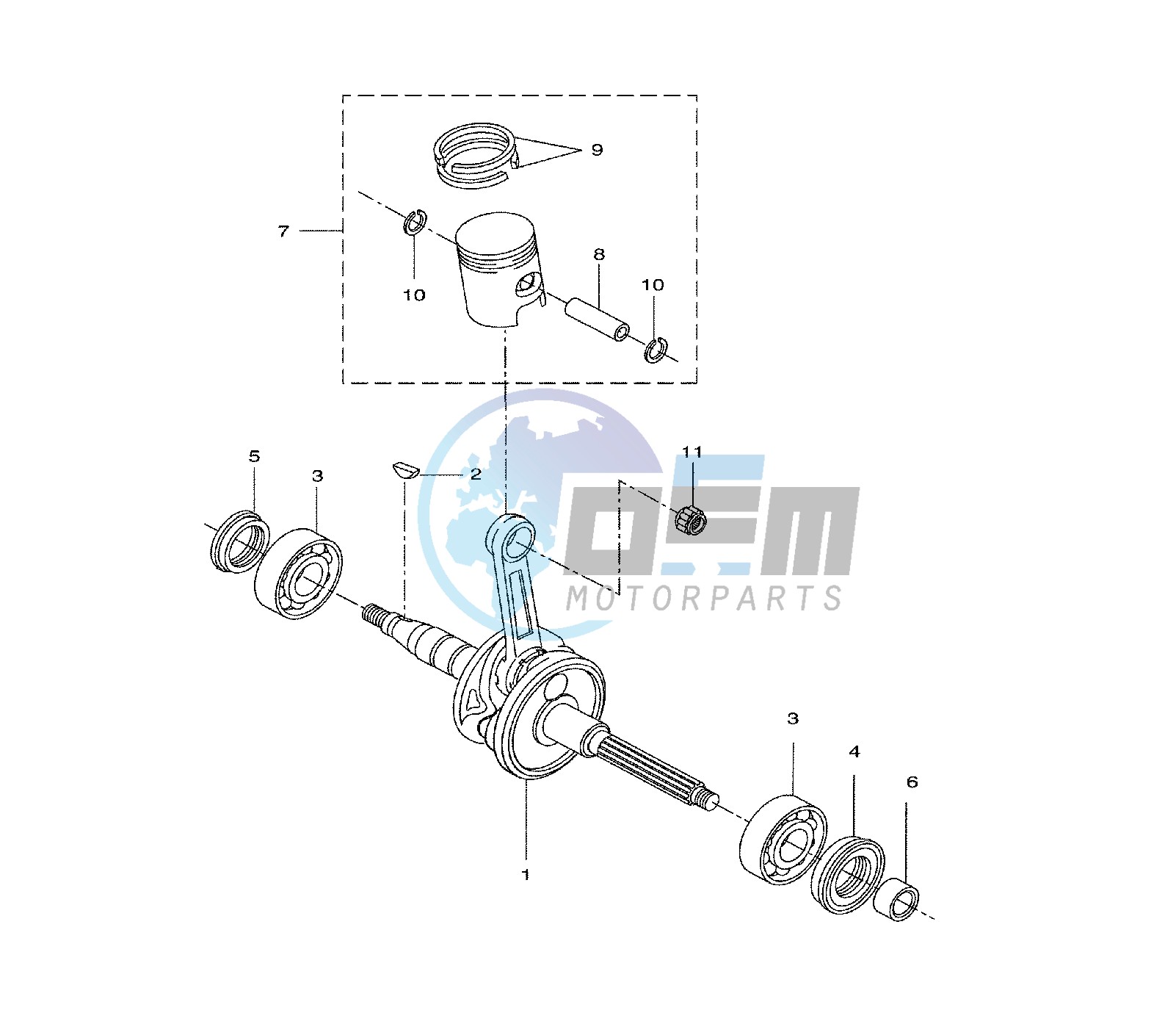 CRANKSHAFT AND PISTON