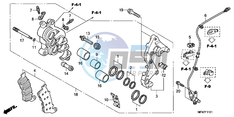 R. FRONT BRAKE CALIPER (CB1000RA)