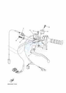 YFM450FWB KODIAK 450 (BJ5K) drawing HANDLE SWITCH & LEVER