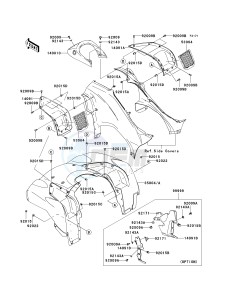 KVF 750 C [BRUTE FORCE 750 4X4I] (C6F-C7F) C6F drawing FRONT FENDER-- S- -