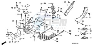 SH300AR9 F / ABS CMF SPC drawing FLOOR PANEL/PILLION STEP