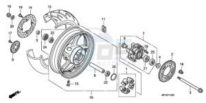 CB600FA3A France - (F / ABS CMF ST 25K) drawing REAR WHEEL